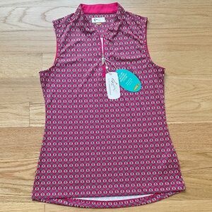 NWT Sleeveless Zip Polo Shirt